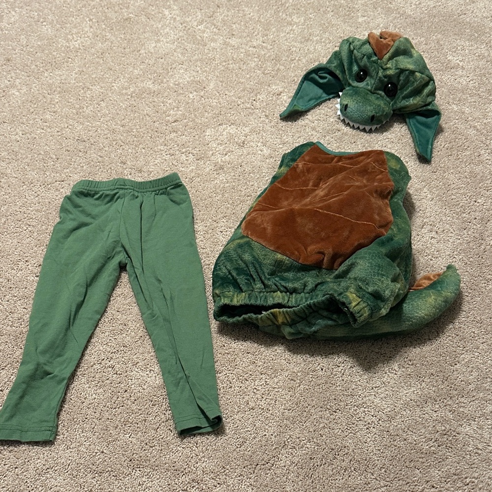 Green and Brown Dinosaur Costume for Kids
